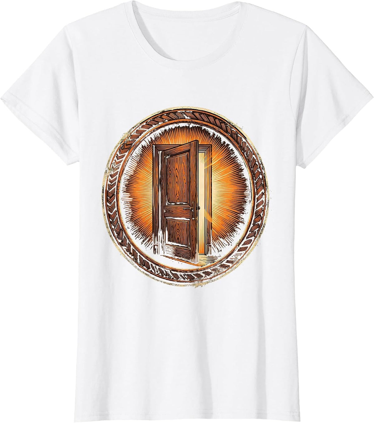 Women's Social Worker Open Door Warm Light Graphic T-Shirt - White