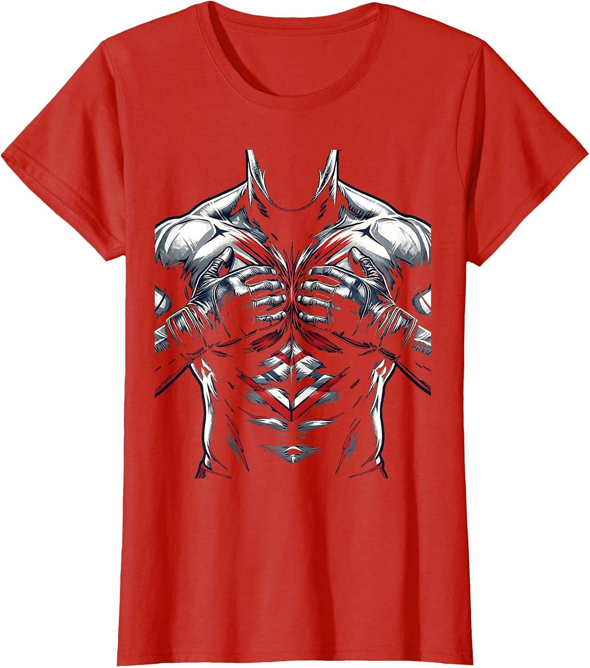 ICU Nurse Chest Compressions Graphic Design T-Shirt - Red