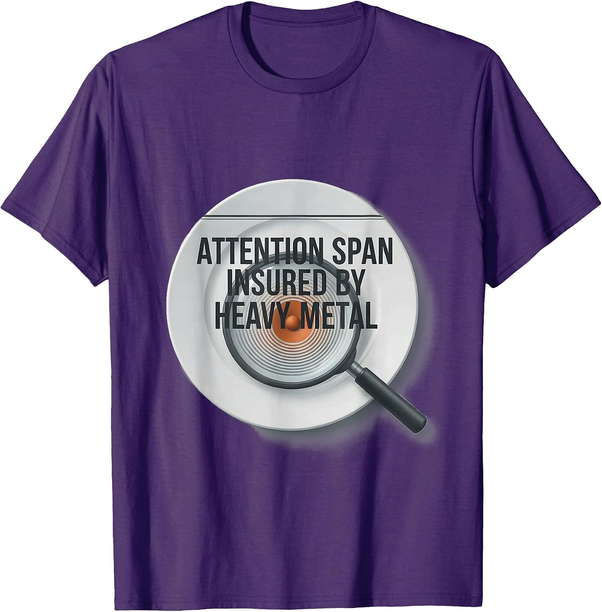 Attention Span Insured By Heavy Metal Funny Rock Fan Humor T-Shirt - Purple