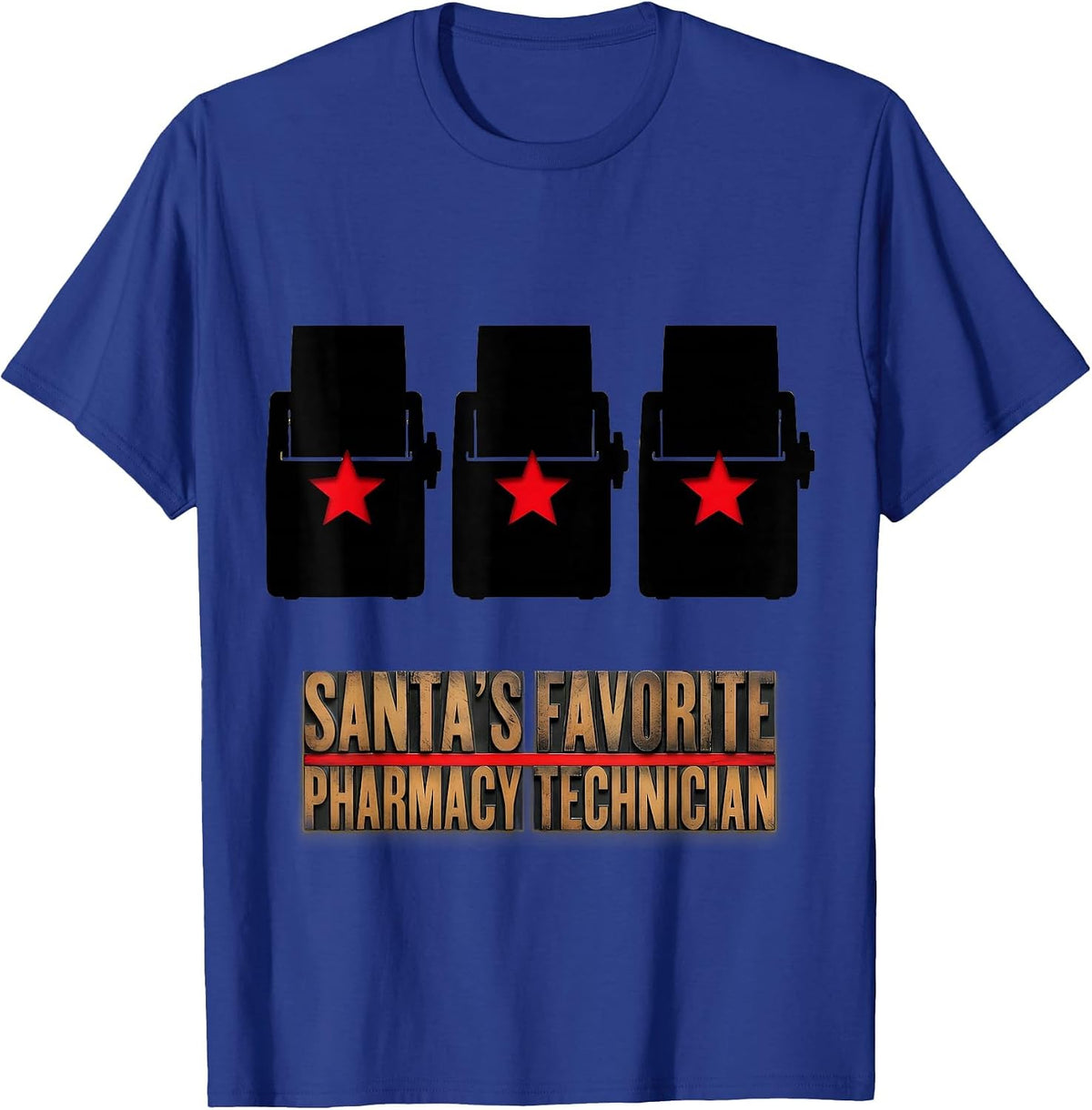 Santa's Favorite Pharmacy Technician Funny Pharmacy Tech T-Shirt - Royal Blue