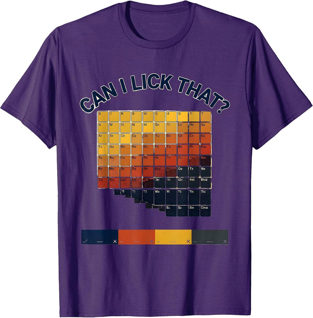 Men's Can I Lick That Funny Periodic Table Chemistry Teacher Humor T-Shirt - Purple