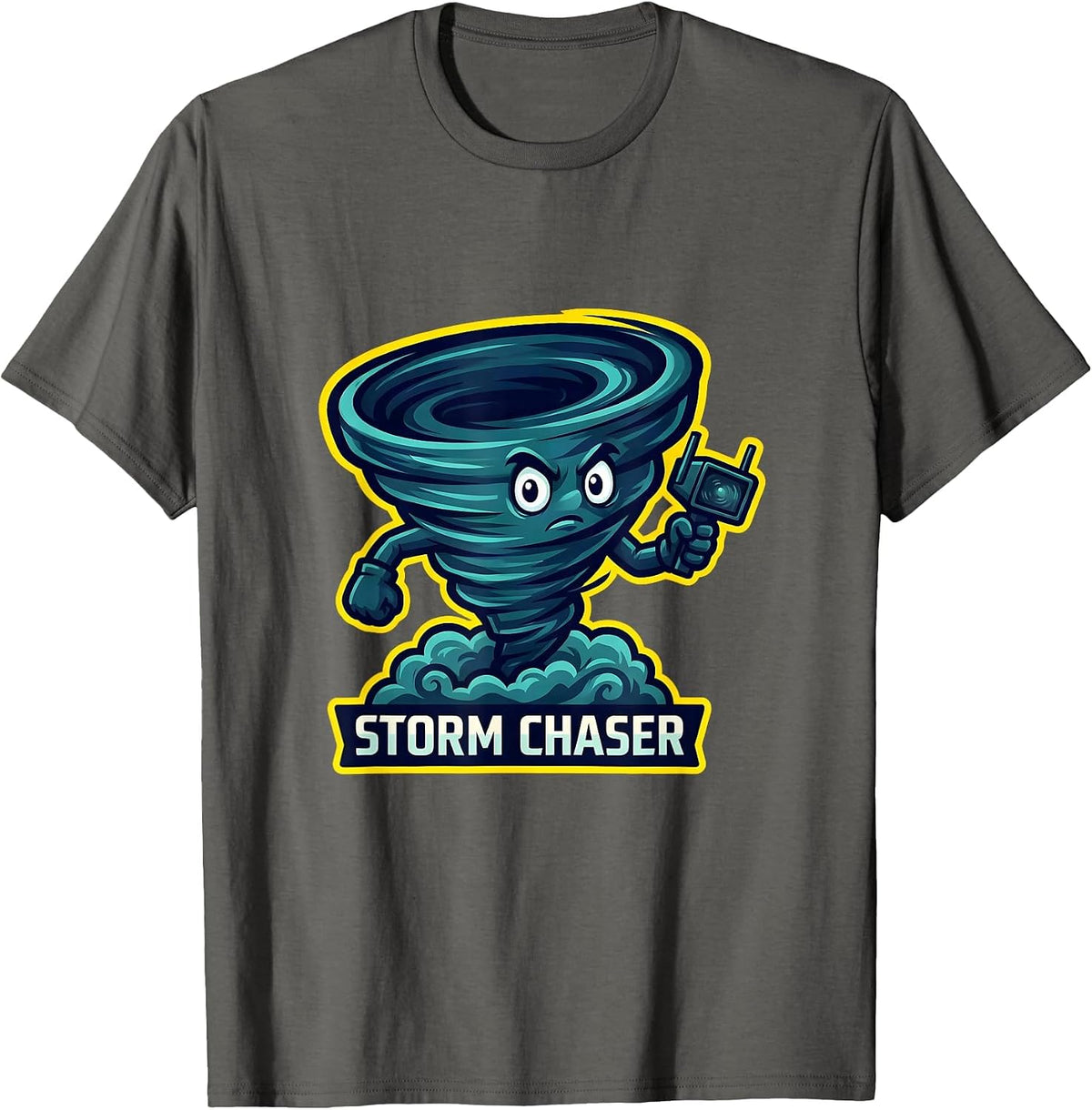Storm Chaser Meteorology Enthusiast Weather Hobbyist T-Shirt - Asphalt Grey