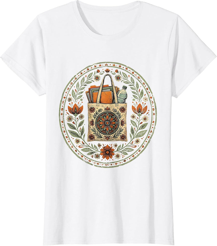 Women's Paraprofessional Tote Bag Graphic Design T-Shirt - White