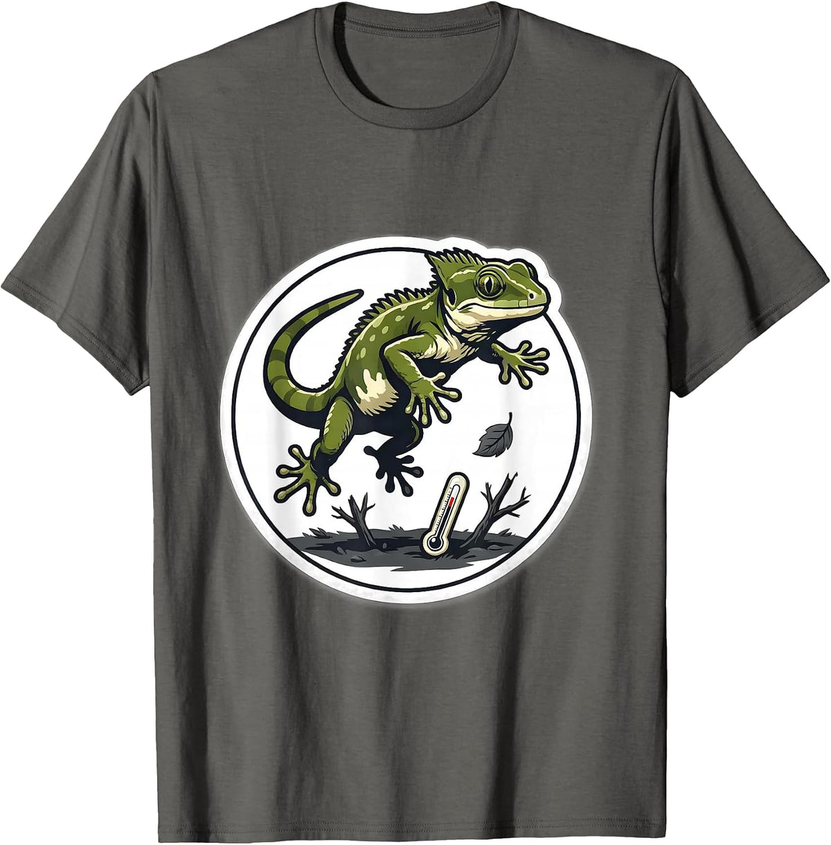 Men's Crested Gecko Reptile Keeper Funny Pet Lover Gift T-Shirt - Asphalt Grey