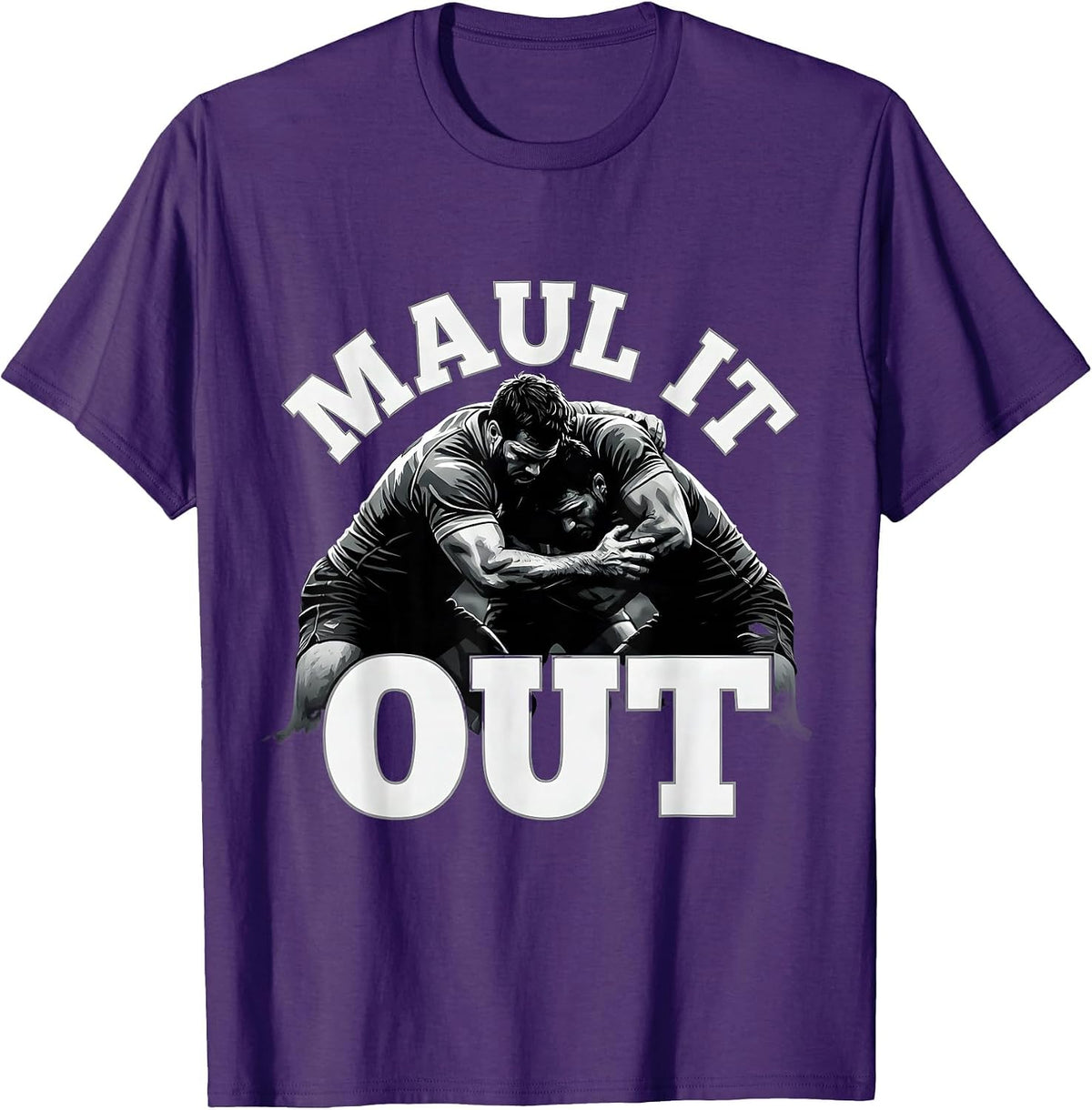 Men's Maul It Out Rugby Graphic Design T-Shirt - Purple