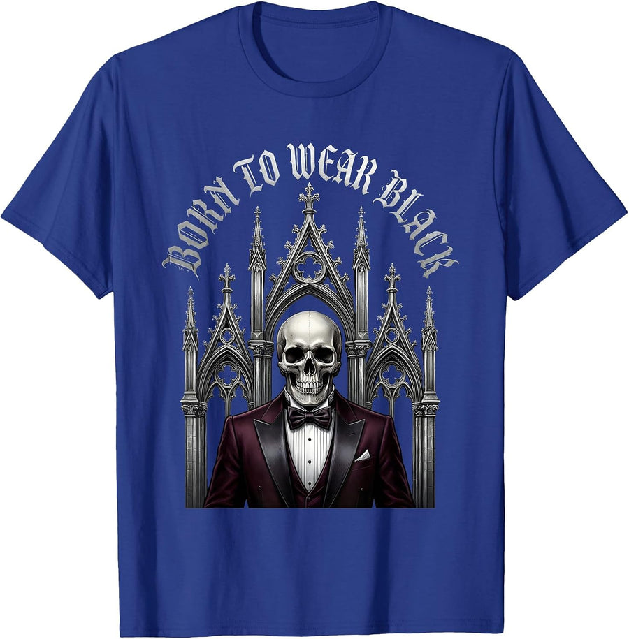 Born to Wear Black Tuxedo Graphic Design T-Shirt - Royal Blue