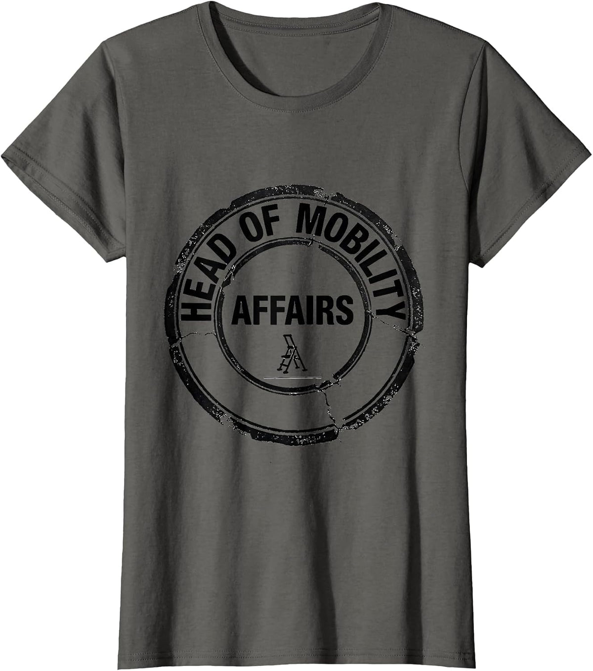 Women's Head Of Mobility Affairs Rubber Stamp Physical Therapist PT T-Shirt - Asphalt Grey