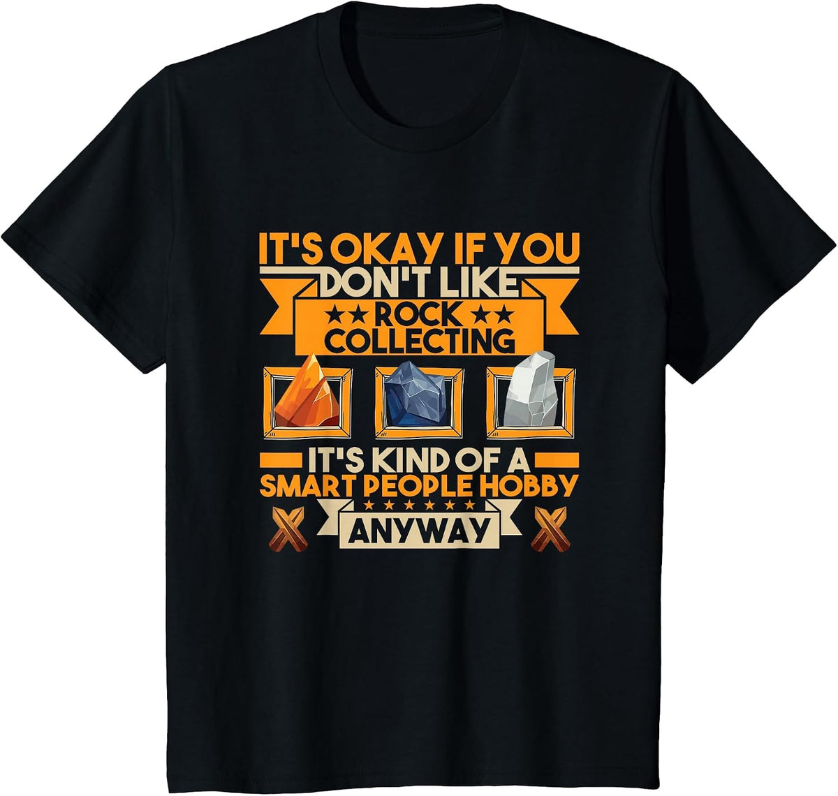 Rock Collector Geology Lover Funny Geologist Rock Collecting T-Shirt - Black