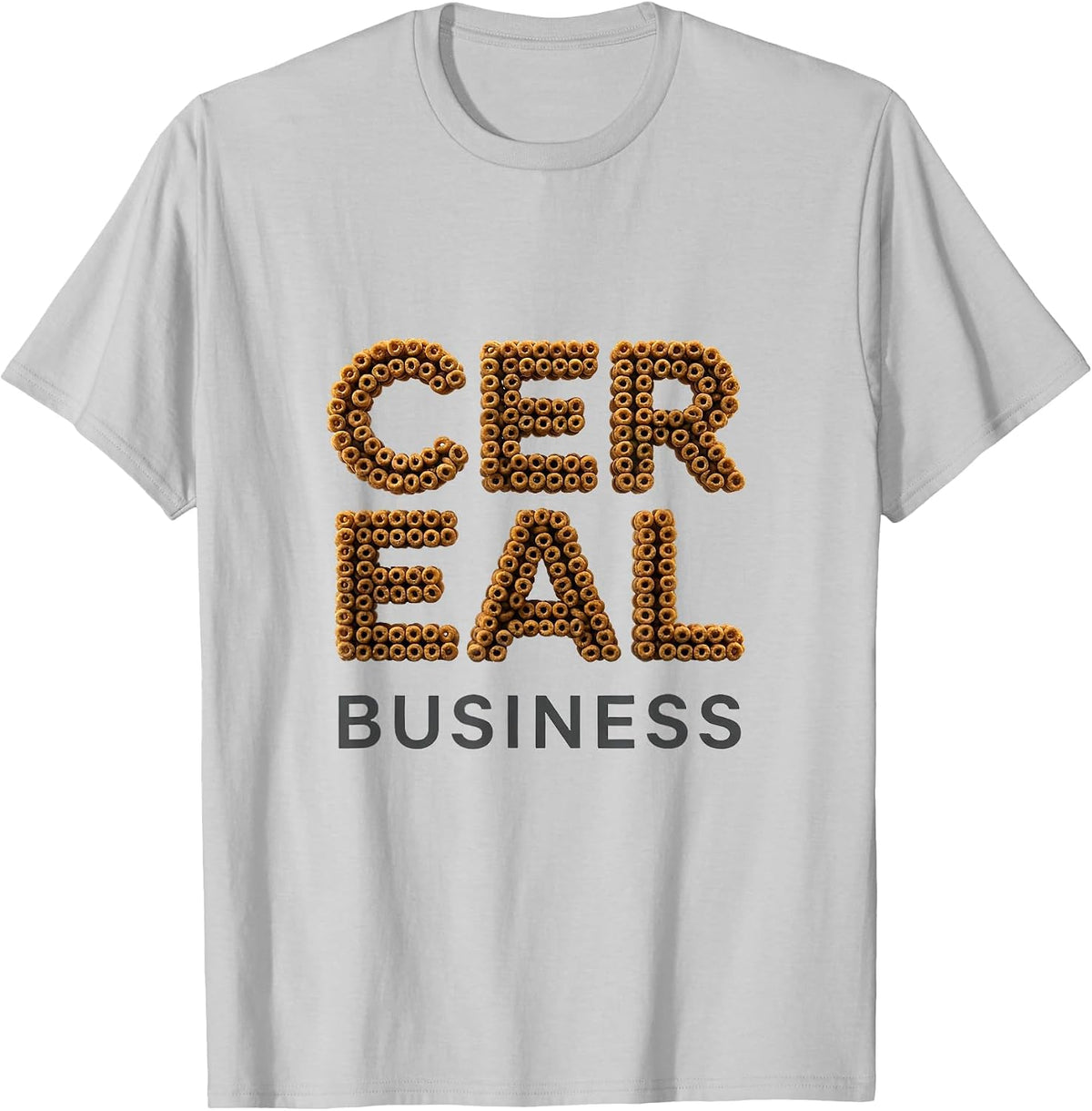 Men's Cereal Business Minimalist Breakfast Food Pun Humor T-Shirt - Silver Grey