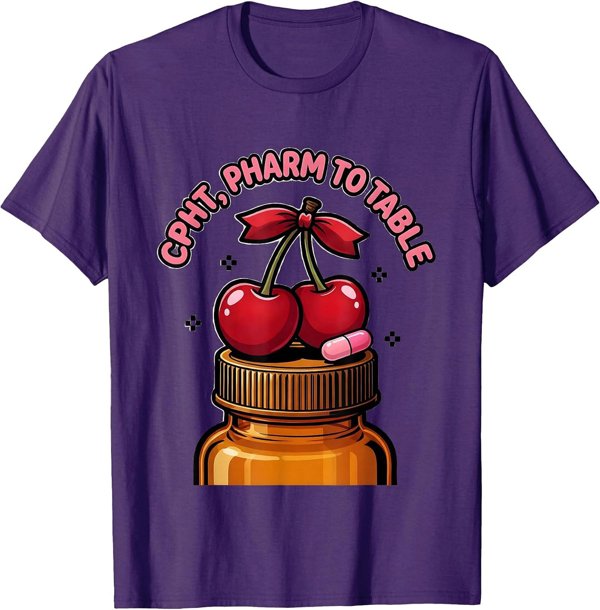 Men's CPhT Pharm To Table Cute Pharmacy Tech Humor Gift T-Shirt - Purple
