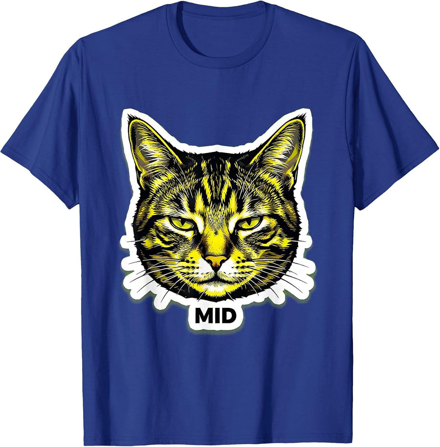 mid Funny Unimpressed Tabby Cat Meme Silly Cat Lover Gift T-Shirt - Royal Blue