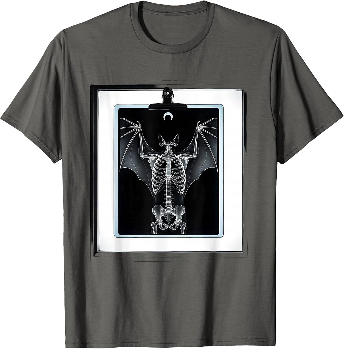 Radiograph Bat Halloween Radiology Tech Humor T-Shirt - Asphalt Grey
