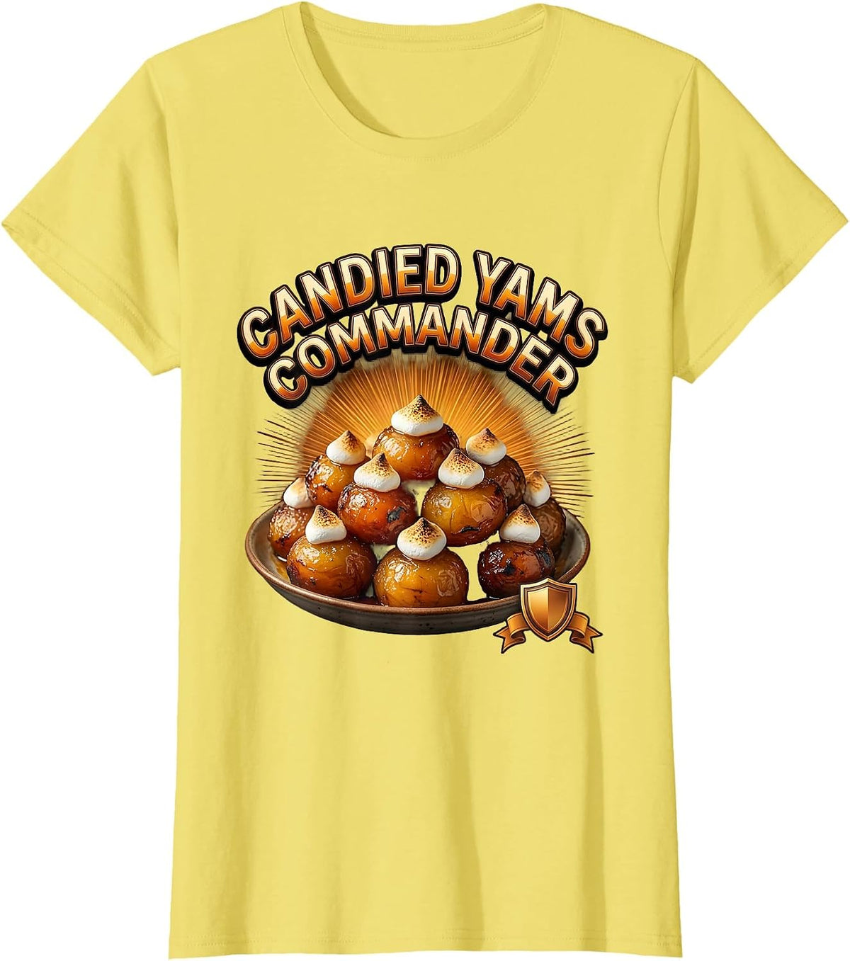 Candied Yams Commander Bootleg 90's Rap Rock Vintage Funny T-Shirt - Lemon Yellow