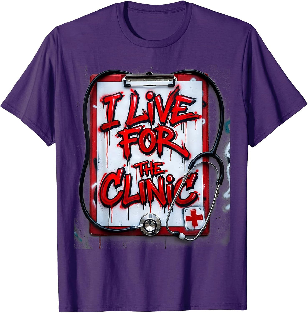 I Live For The Clinic Medical Assistant Design T-Shirt - Purple