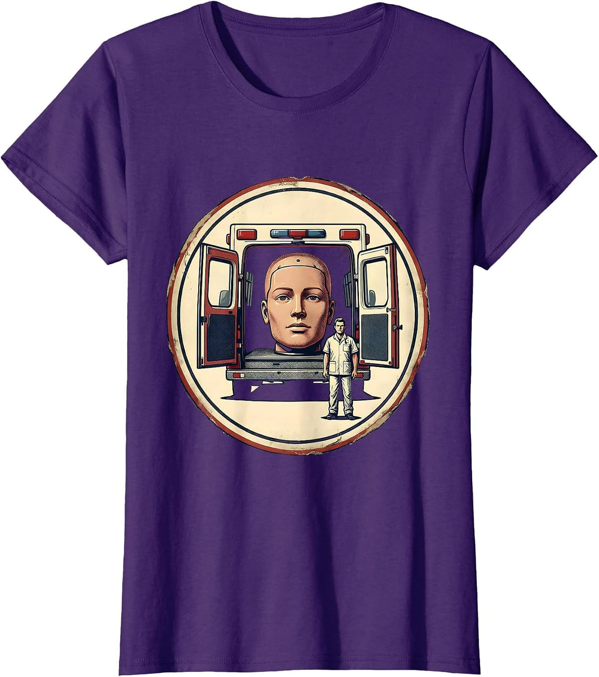 Women's Vintage EMT Badge Ambulance Paramedic Crew T-Shirt - Purple