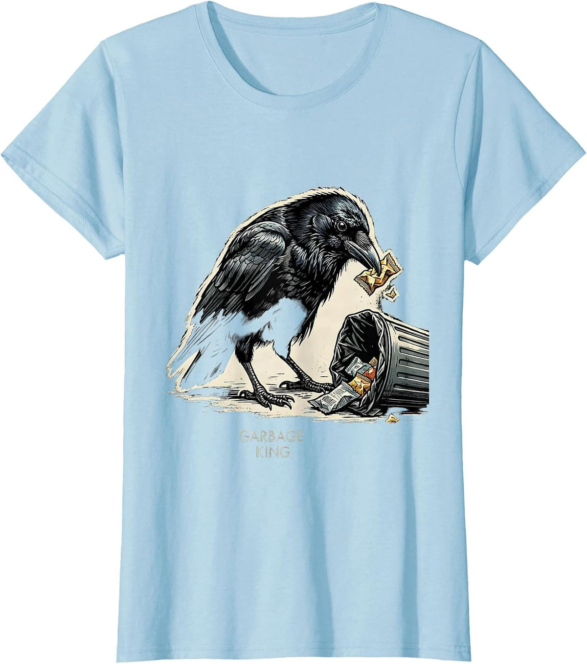 Crow Scavenger Vintage Funny Animal Meme Animal Lover T-Shirt - Baby Blue
