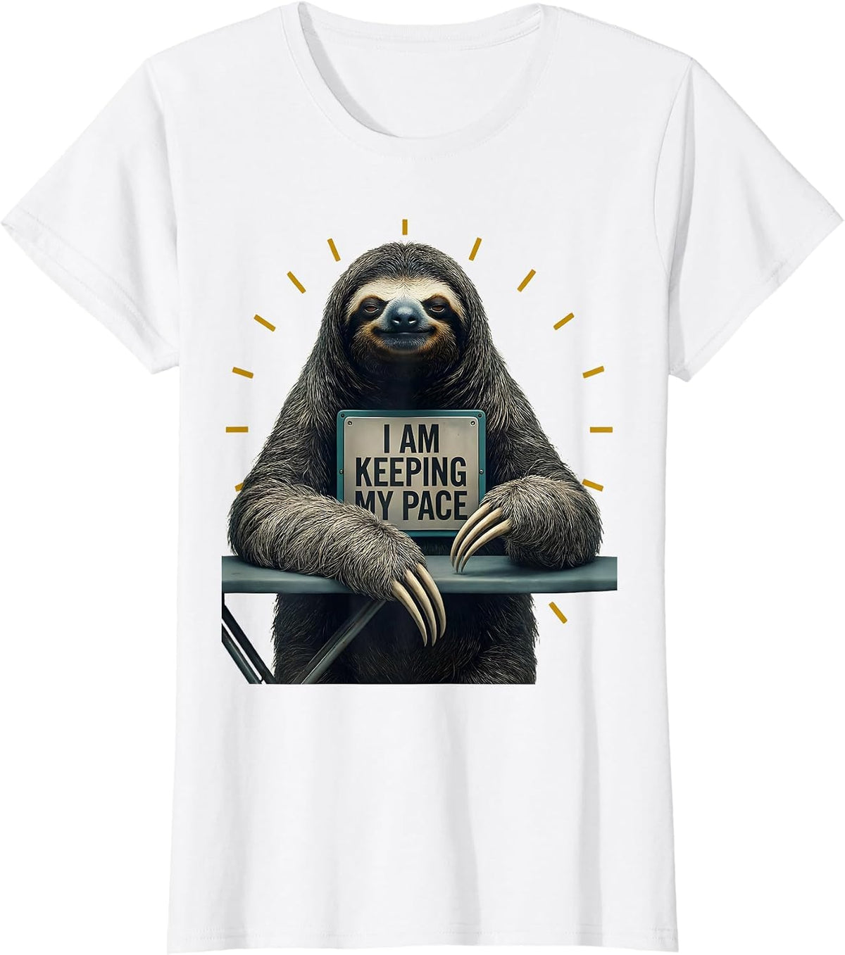 I Am Keeping My Pace Funny Sloth Lover Gift T-Shirt - White