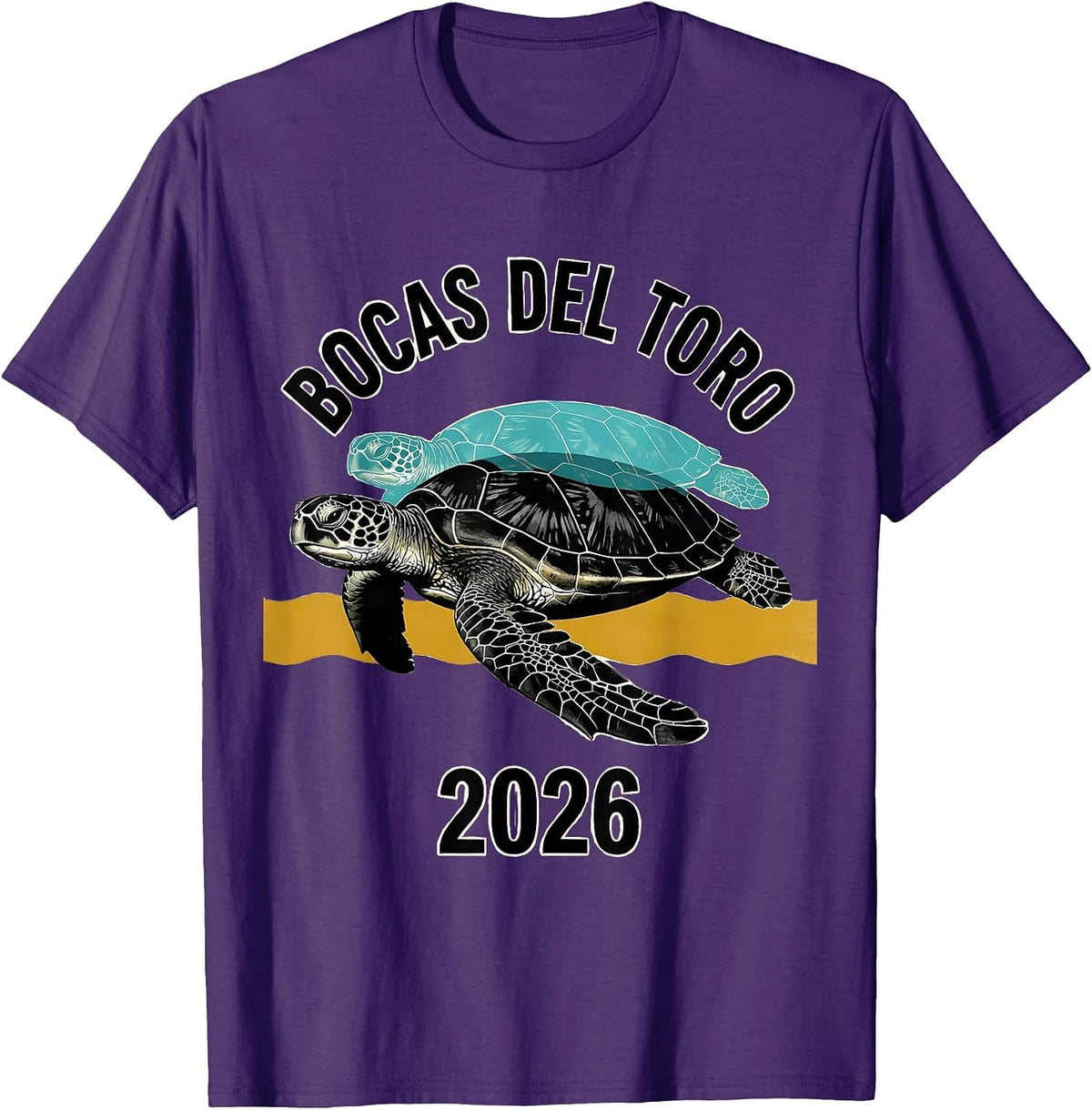 Bocas del Toro 2026 Midcentury Modern Sea Turtle Tropical T-Shirt - Purple