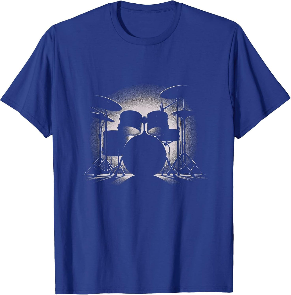 Vintage Drumset Drawing Art Drummer Design T-Shirt - Royal Blue