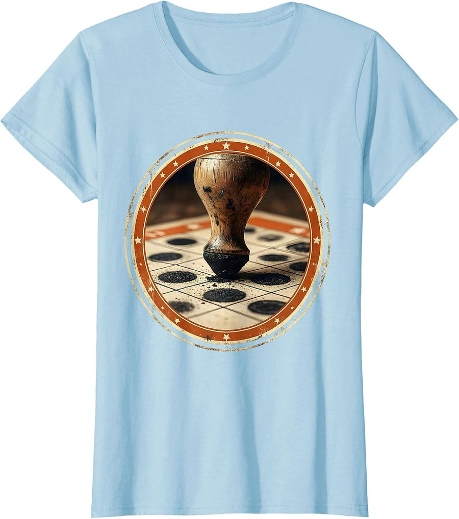 Women's Bingo Dauber Stamping Card Graphic T-Shirt - Baby Blue