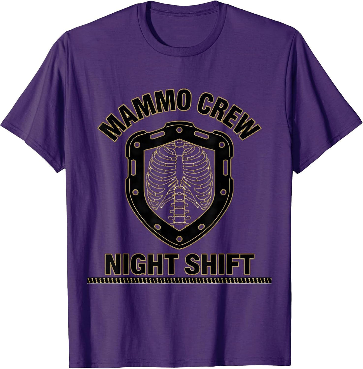 Mammo Crew Night Shift Radiology Tech Halloween Workplace T-Shirt - Purple