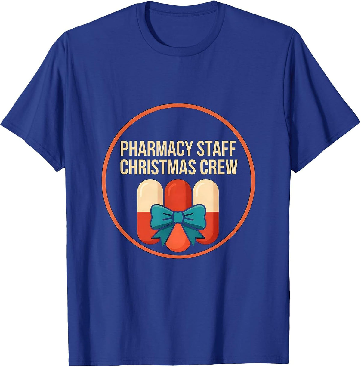 Pharmacy Staff Christmas Crew Funny Pharmacy Squad Holiday T-Shirt - Royal Blue