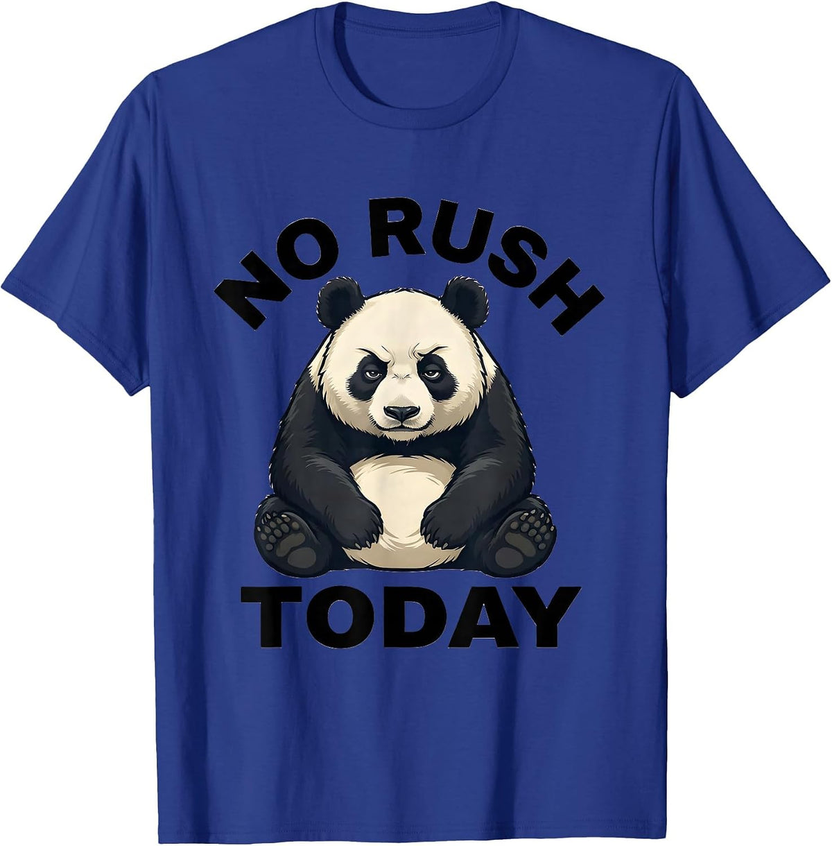 Men's No Rush Today Cute Kawaii Panda Lover Humor Gift T-Shirt - Royal Blue