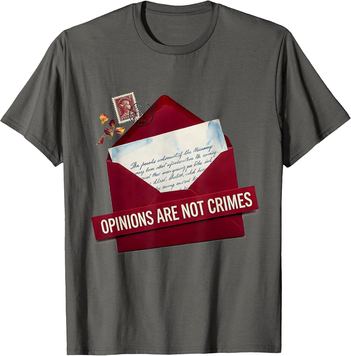 Opinions Are Not Crimes Free Speech Design T-Shirt - Asphalt Grey