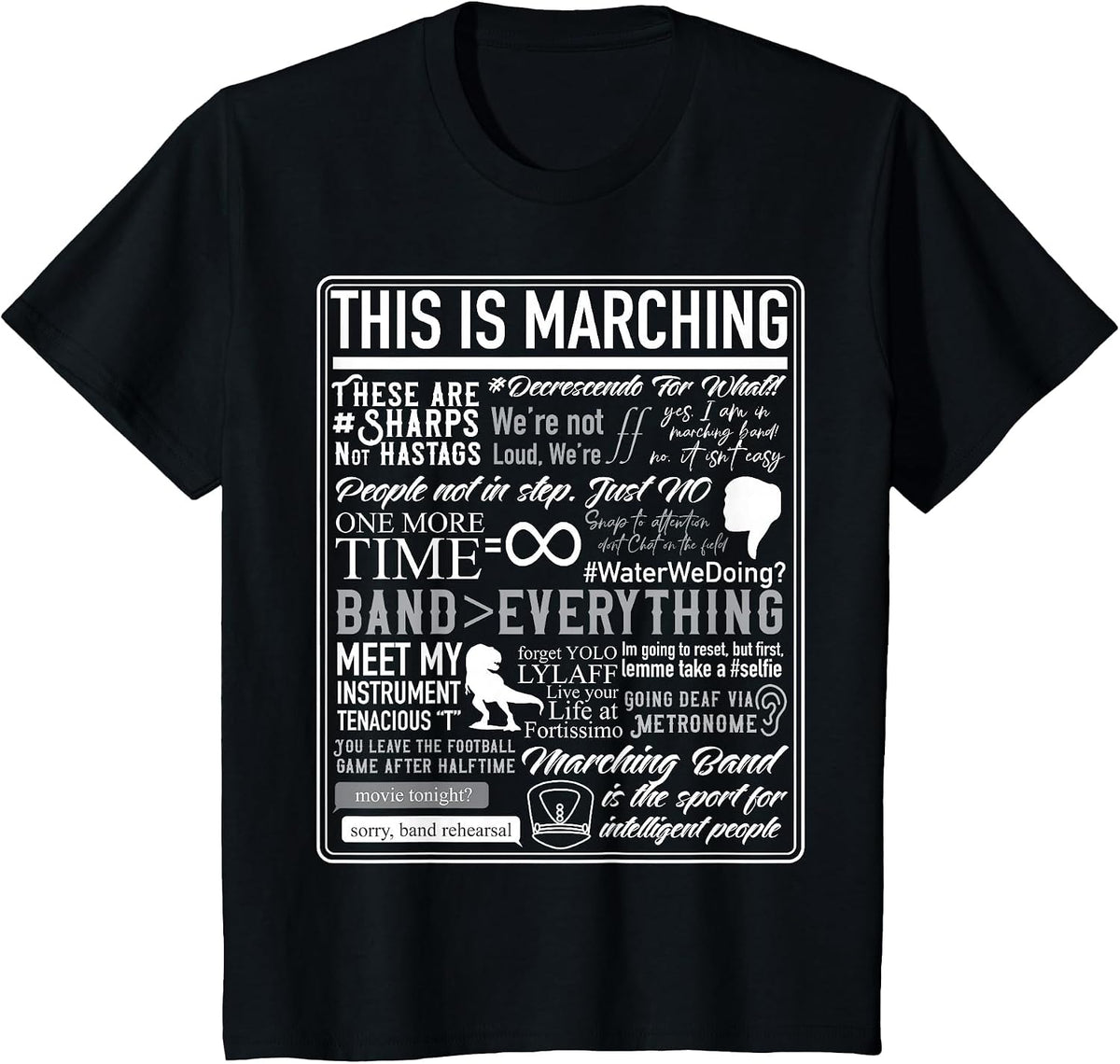 This is Marching Band Funny Brass Band Sayings & Memes T-Shirt - Black
