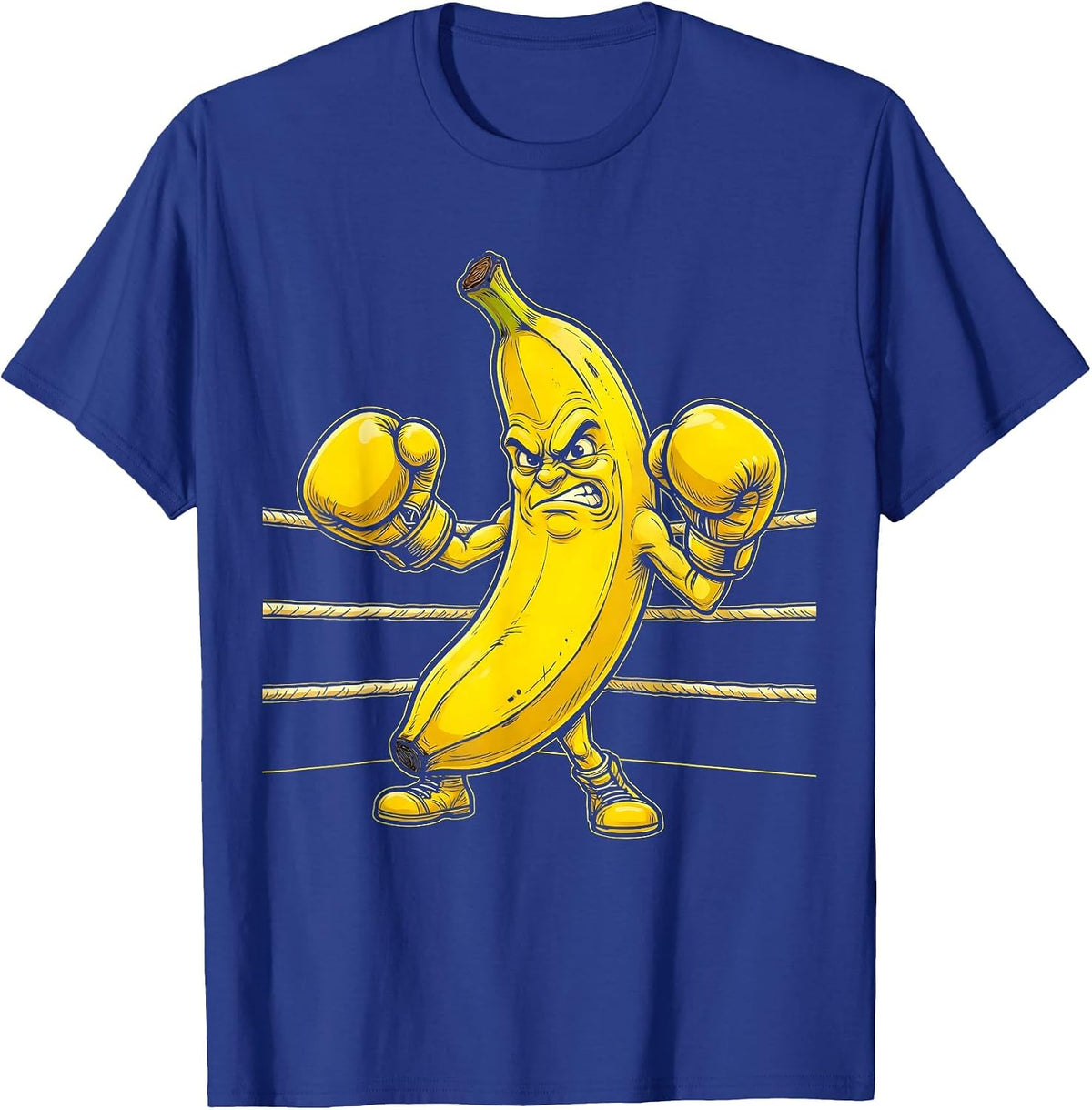 Banana Boxing Champ Funny Fruit Fighter Graphic T-Shirt - Royal Blue