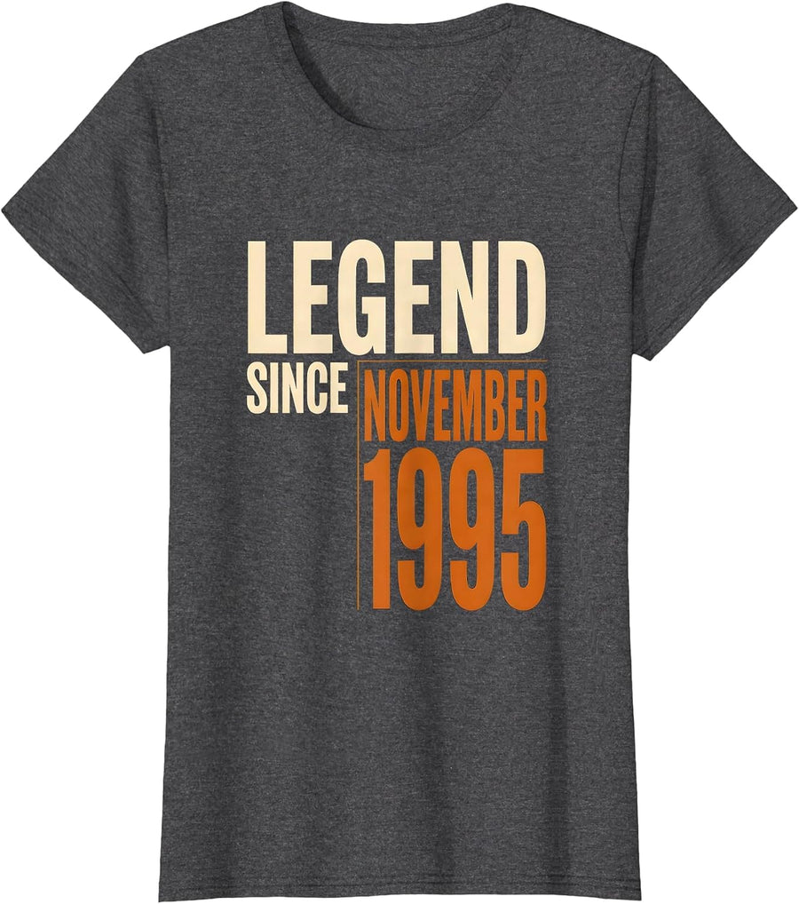 Women's Legend Since November 1995 Vintage Birthday Gift for Dads T-Shirt - Dark Heather Grey