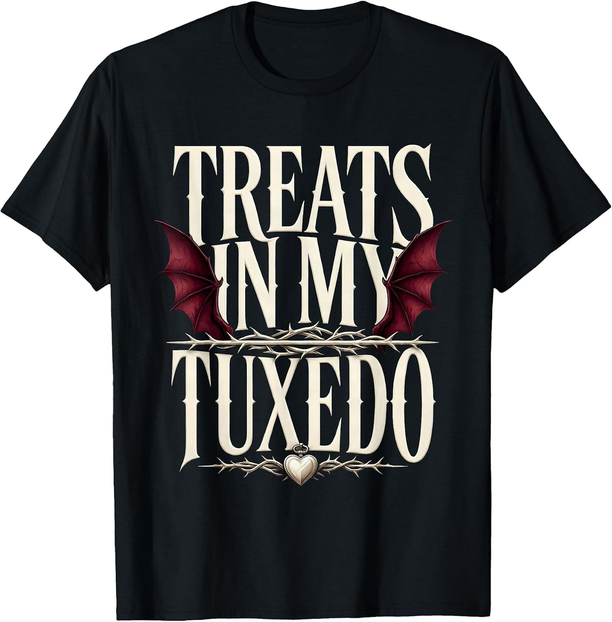 Men's Halloween Penguin Trick or Treat Tuxedo Design T-Shirt - Black
