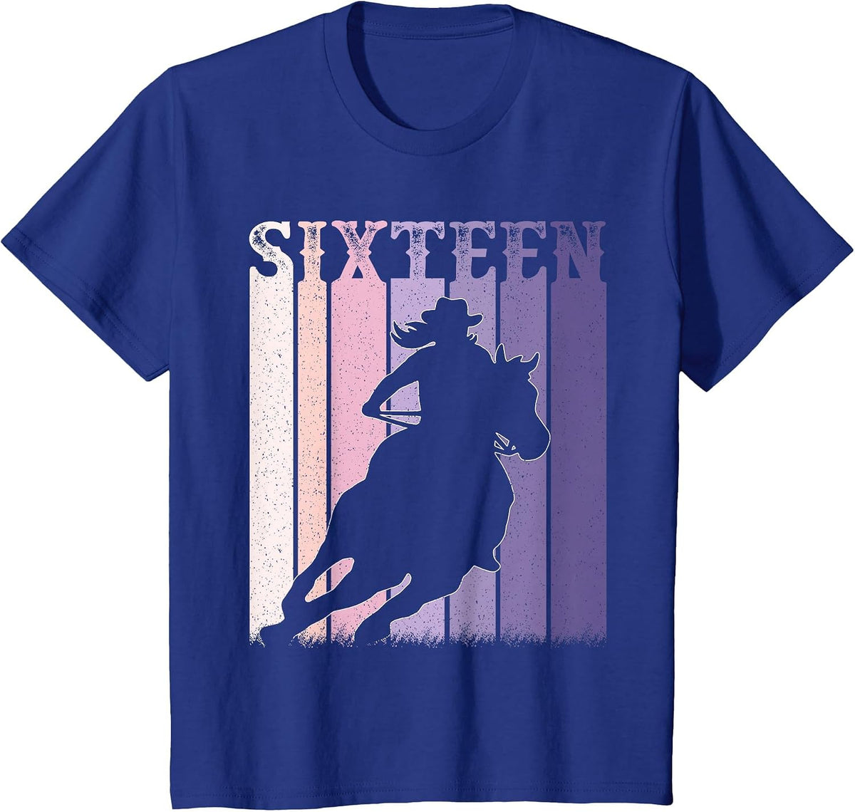 16th Birthday Cowgirl Girls 16 Year Old Rodeo Horse Vintage T-Shirt - Royal Blue