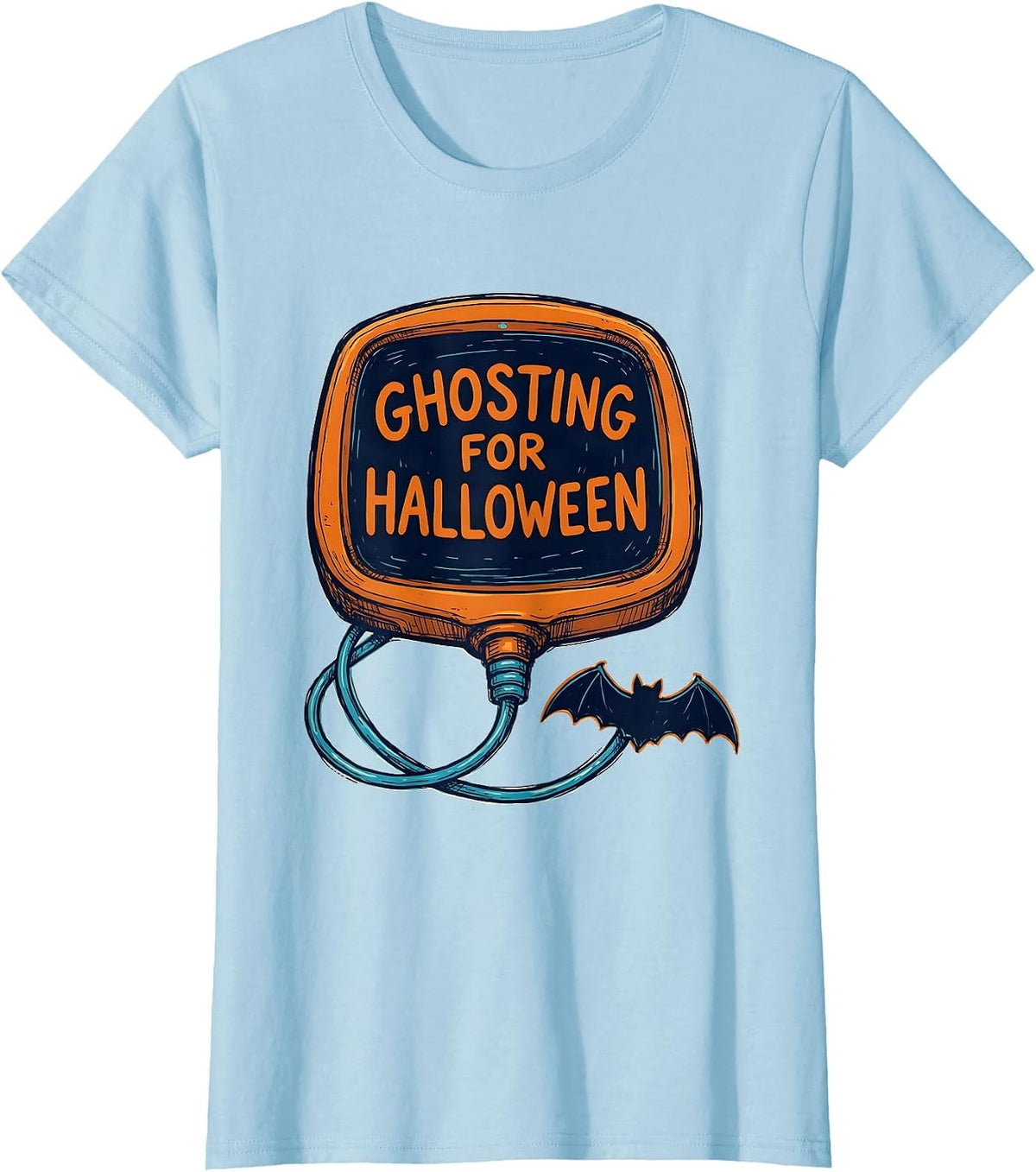 Women's Ghosting For Halloween Funny Sonographer Ultrasound Tech T-Shirt - Baby Blue
