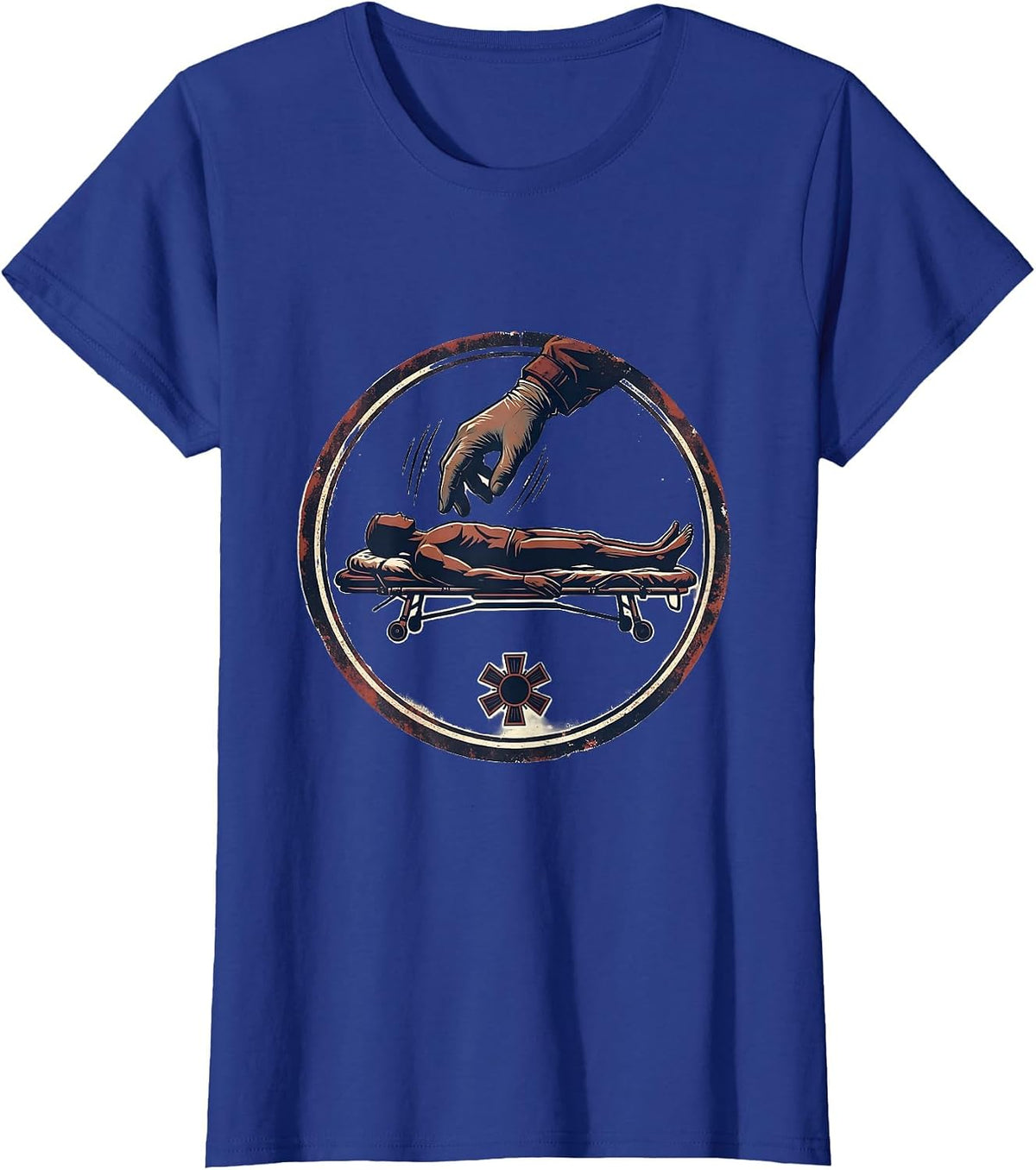 Women's Paramedic Mannequin Gag Vintage EMT Humor T-Shirt - Royal Blue