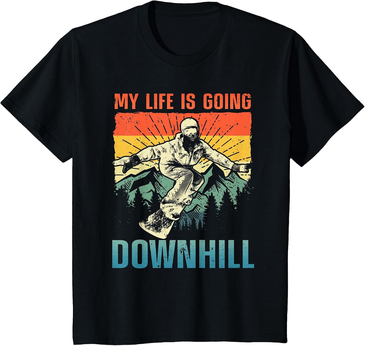 Cool Snowboarding Art for Men Women Snowboard Snowboarder T-Shirt - Black
