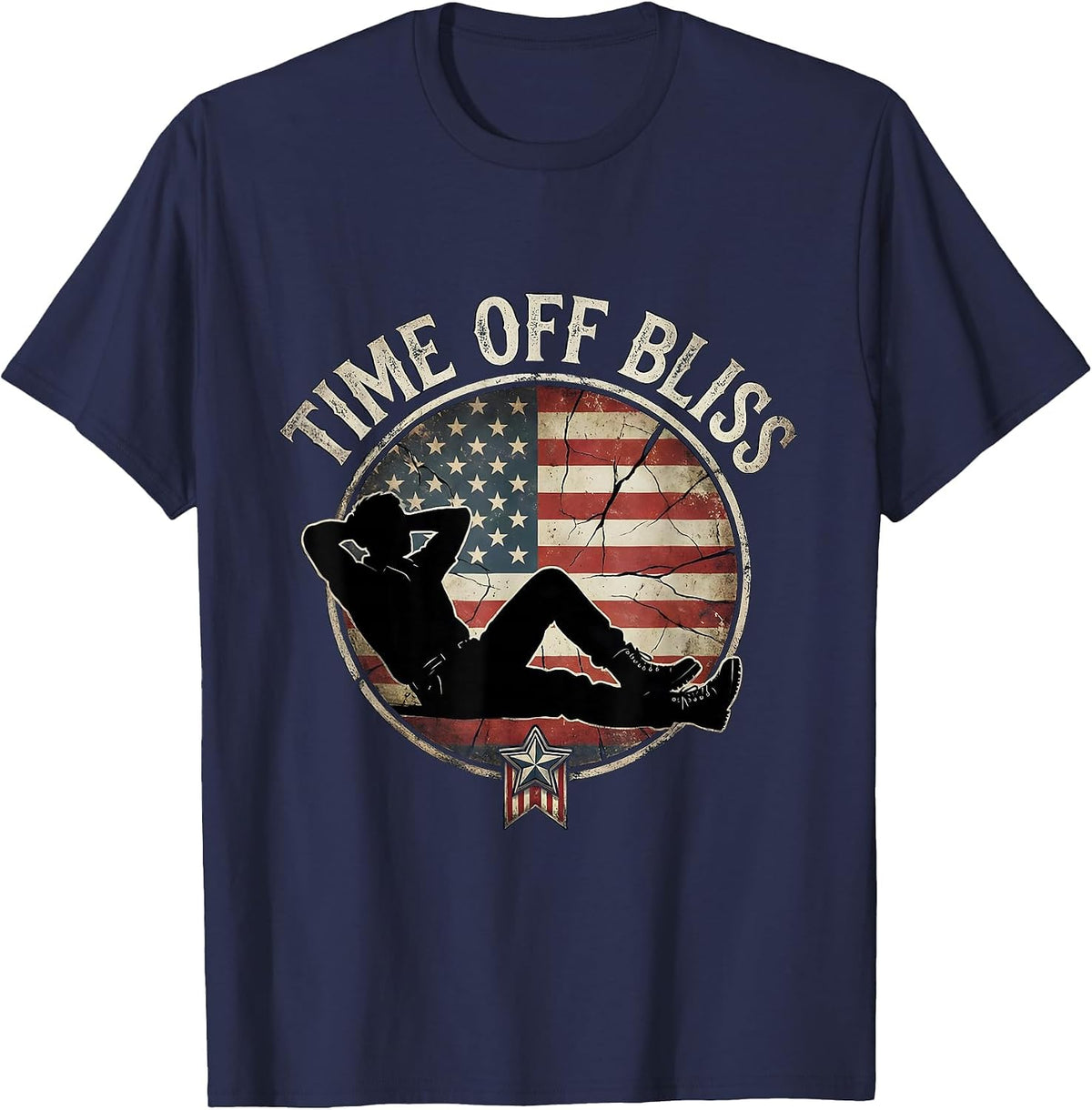 Time Off Bliss Labor Day Sleep-In Celebration T-Shirt - Navy Blue