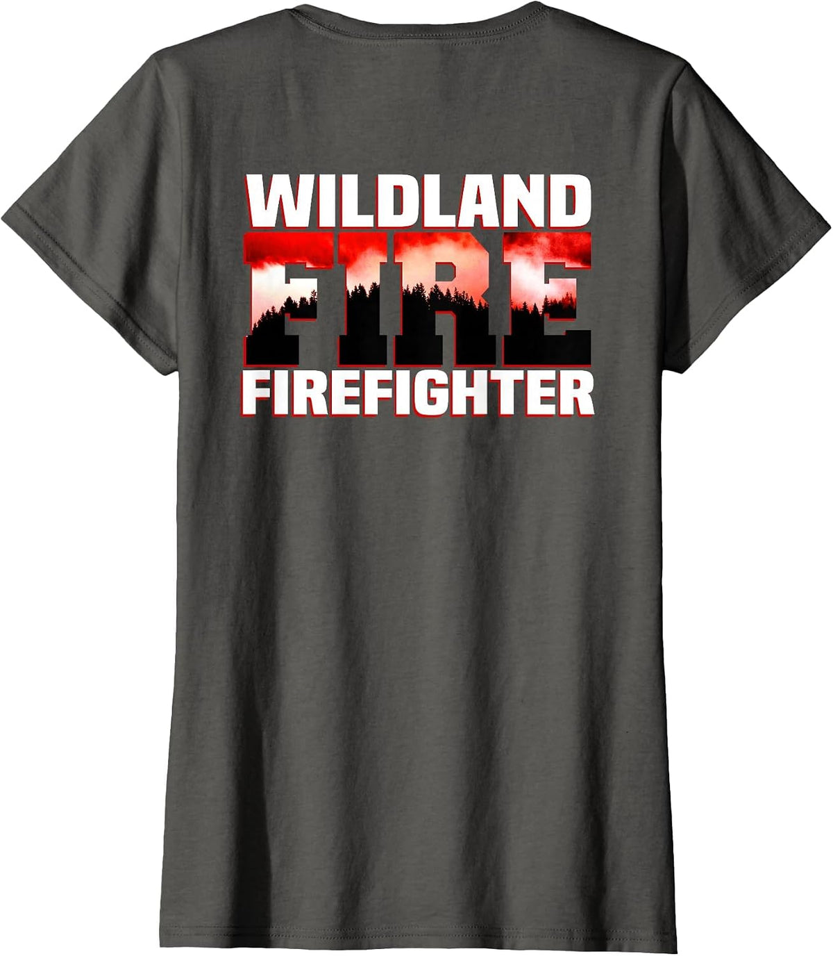 Wildland Fire Rescue Department Firefighters Firemen Uniform T-Shirt - Asphalt Grey