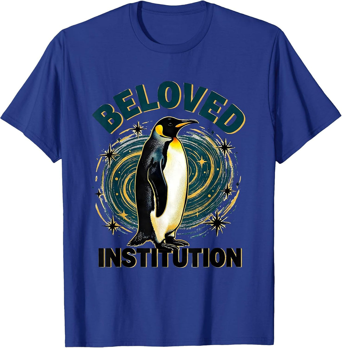 Men's Beloved Institution Penguin Van Gogh Starry Night Animal T-Shirt - Royal Blue