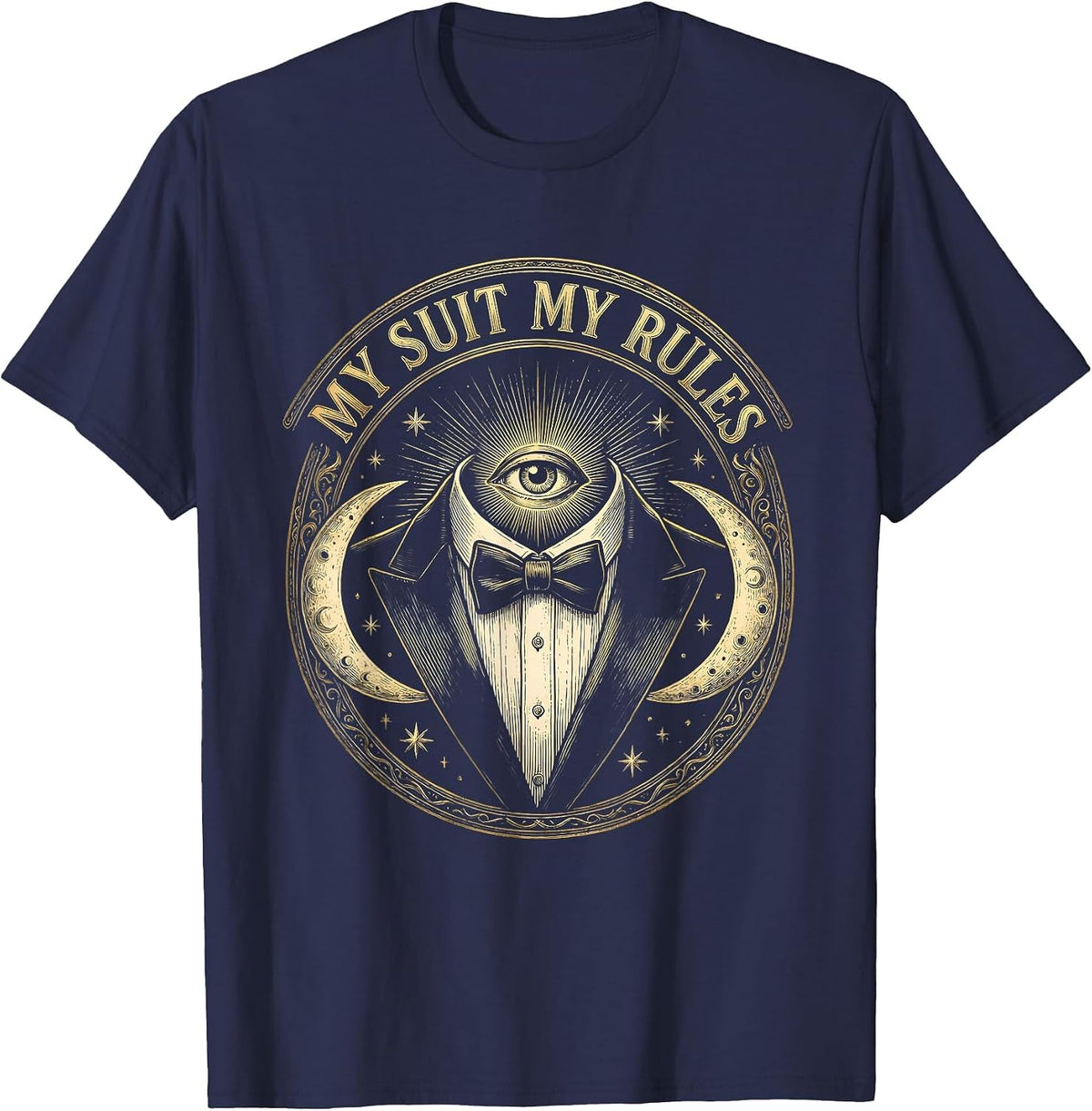 My Suit My Rules Tuxedo Graphic Design T-Shirt - Navy Blue