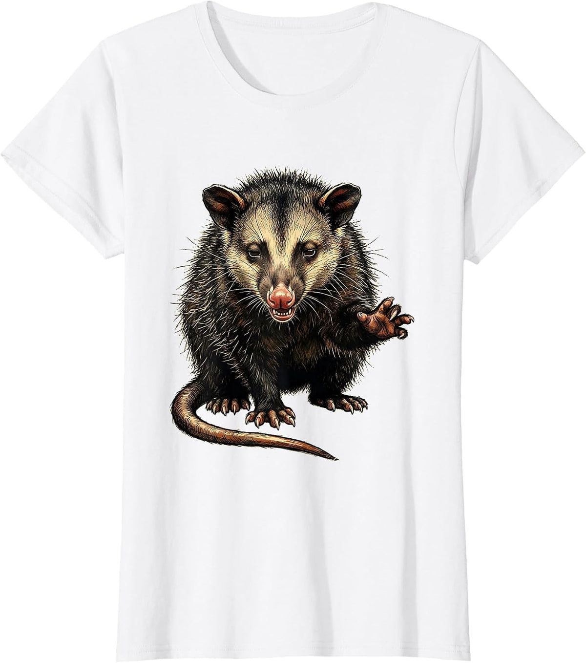 Funny Opossum Absurdist Humor Animal Meme Gift T-Shirt - White