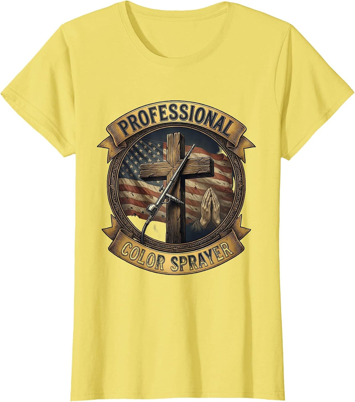 Professional Color Sprayer Airbrush Art Design T-Shirt - Lemon Yellow