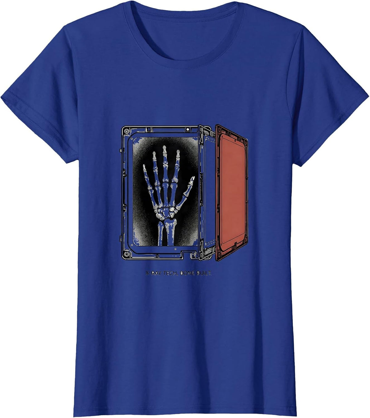 Women's X-Ray Tech Bone Built Radiology Technologist Occupational T-Shirt - Royal Blue