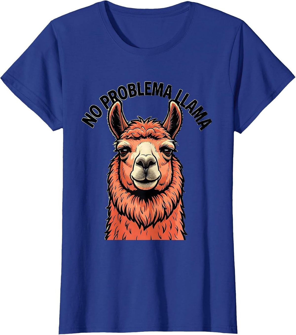 Women's No Problema Llama Funny Llama Lover Animal Humor T-Shirt - Royal Blue