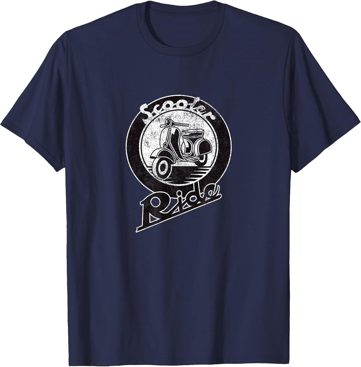 Vintage Italian Classic Motorcycle T-Shirt - Navy Blue