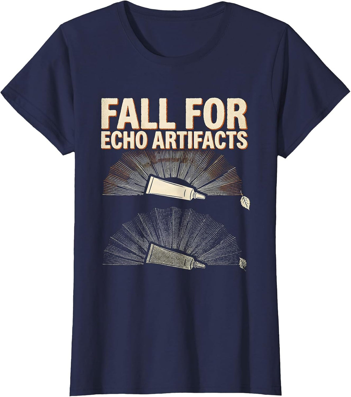 Women's Fall For Echo Artifacts Sonographer Halloween Ultrasound T-Shirt - Navy Blue