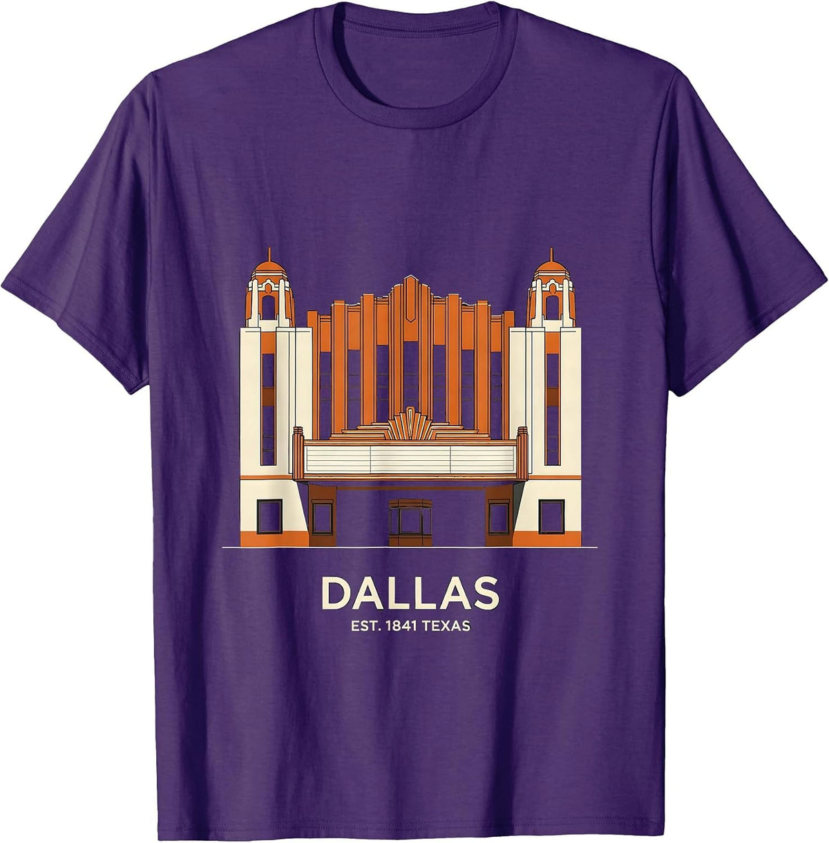 Men's Dallas Est. 1841 Texas Vintage Retro City Pride T-Shirt - Purple