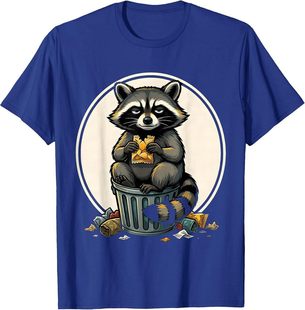 Trash Panda Raccoon Cartoon Funny Animal Humor T-Shirt - Royal Blue