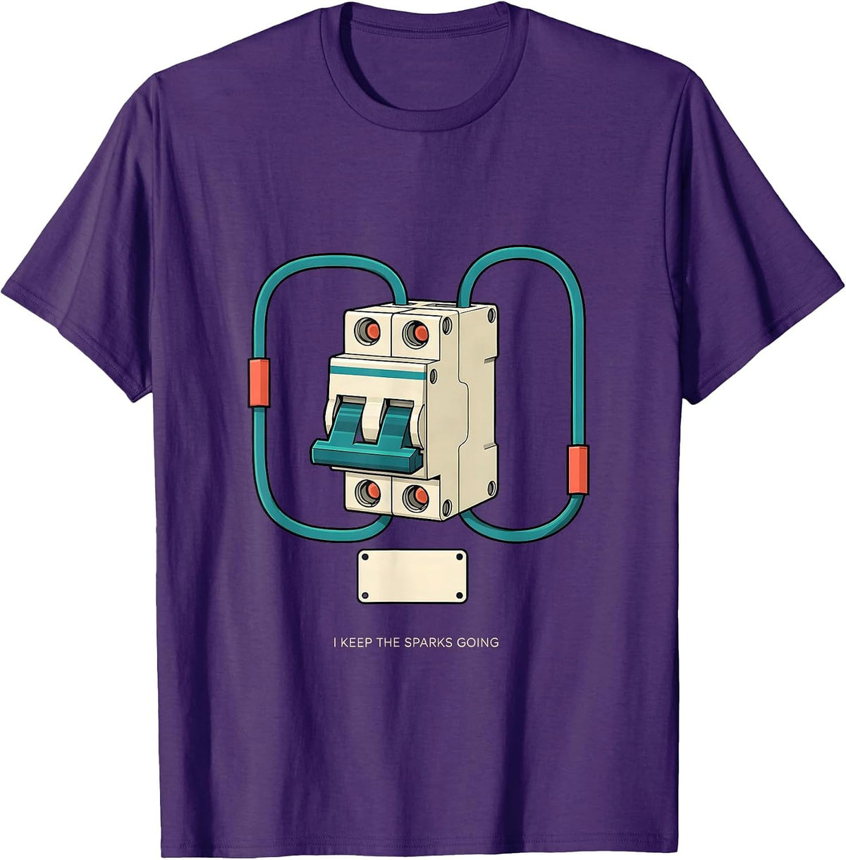 I Keep The Sparks Going Funny Electrician Skeleton Trade T-Shirt - Purple