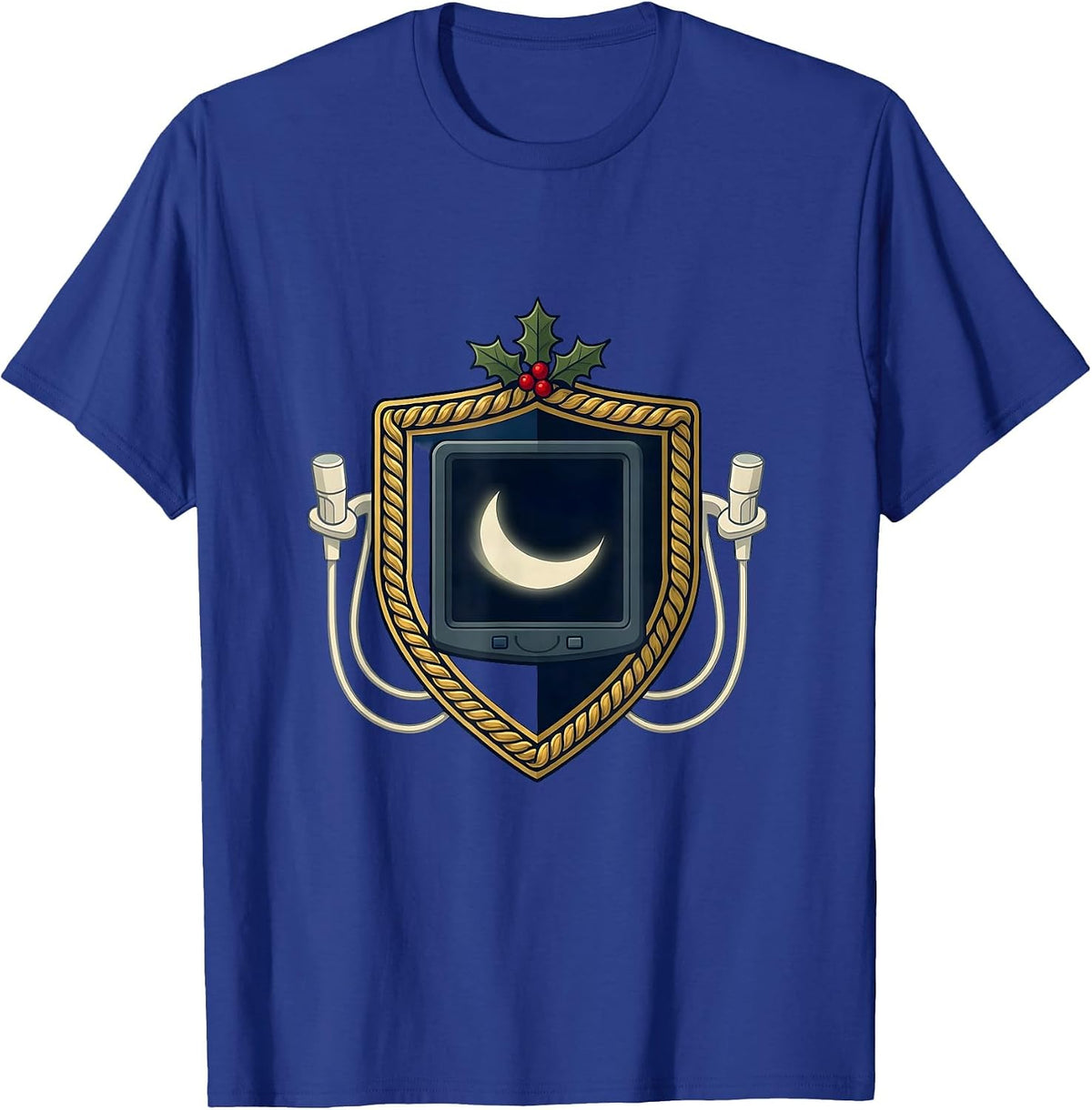 Men's Sonographer Shield Crest Ultrasound Tech Christmas Humor T-Shirt - Royal Blue